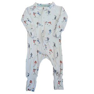 Loulou Lollipop football Convertible Romper Sleeper 3-6m